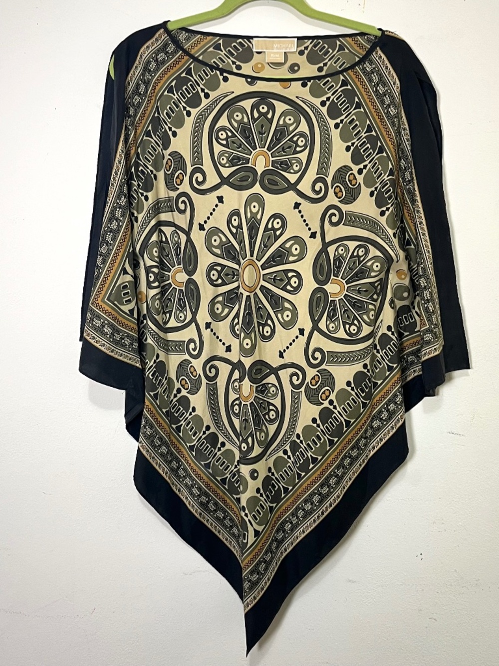 Michael Kors Silk Scarf Poncho Blouse S/M